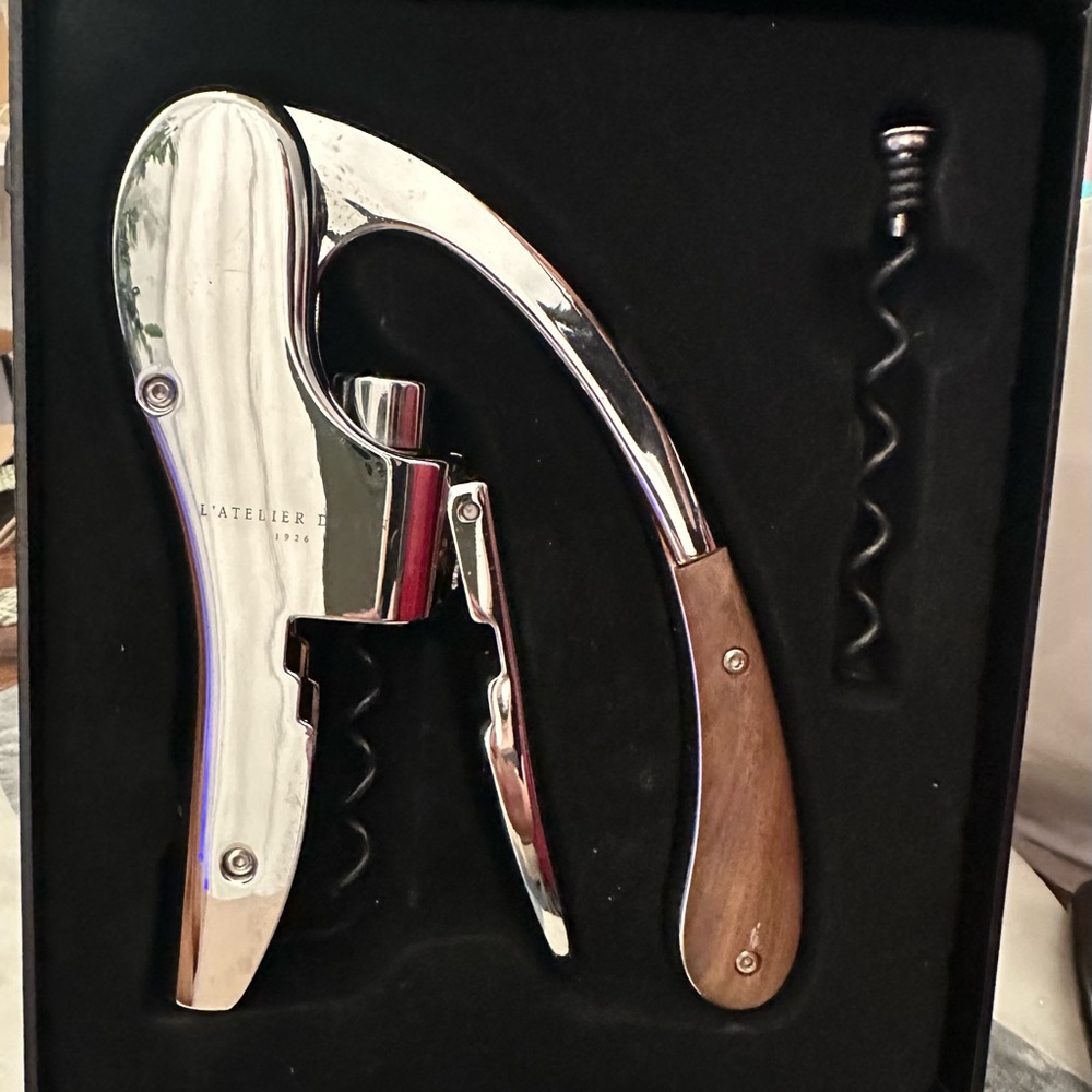 L’Atelier Du Vin 1926 Silver and Brown Corkscrew Set